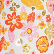 60's Flower Power Cream Orange/Pink/Red/Gold Foil