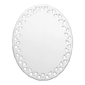 HPN SubliCraft 3" Oval Doily Sublimation Ceramic Ornament with Triangle Trim - 100 per Case