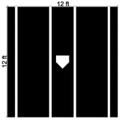 12' x 12' Pro MLB Nylon Synthetic Turf Hitting Mat (Lines & Plate Only)