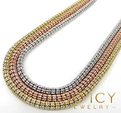 10k Gold Diamond Cut Ice Link Chain 4.5mm 18-26"
