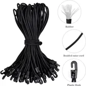 Break-Away Bungee Loops with Hooks – 3/16" x 9", 25 Pack