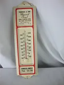 Vintage Franklin Son Memorial Chapel Metal Wall Thermometer