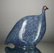 Guinea Hen - Electric Blue Spotted Lavender Medium