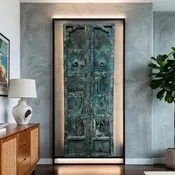Antique Arched Door Teak Garden Gates Blue Rustic Farmhouse Barn Door 82