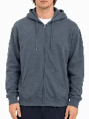 Charcoal Gray Solid Zip Hoodie