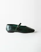 Penny Ballet Flat Emerald Snake