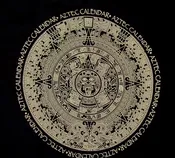 Aztec Calander – Cream on Black