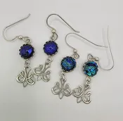 Sterling Silver Dichroic Filigree Earrings