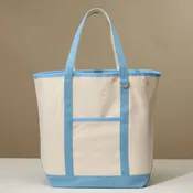 Lilla Haven - Ecofriendly Basic Cotton Canvas Everywhere Carry Tote Bag with Charm Holder: Light Blue / One size / 5DG78048