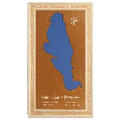 Conneaut Lake, Pennsylvania Stained Wood and Distressed White Frame Lake Map Silhouette