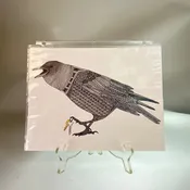 Brown - Crow Line drawing print
