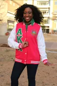 Ladies Fleece Varsity Letterman Jacket