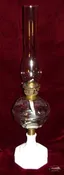 1873 Atterbury Blown Mold Oil Lamp w/ Octagon Base