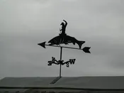 Cowboy on Fish Weathervane - Unique Western Outdoor Decor - J. Dub's Metalworks