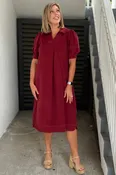 Bordeaux Charm Corduroy Midi Dress