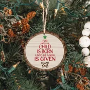 Barky Ornament - For Unto Us A Child Is Born