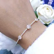 0.91CT Diamond Bangle in 14K Rose Gold