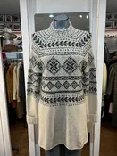 00’s Mock Neck Cotton Stretch & Lurex Long Sleeve Sweater
