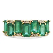 Allie Emerald-Cut Emerald & Diamond Engagement Ring