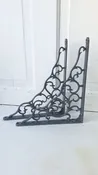 10 x 12 Large Iron Shelf Brackets, Antique Victorian Shelf Supports