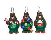 Backwoods Bears felt ornament kit set of 3