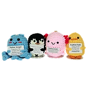 Crochet Positive Quotes Animal Purse Charms