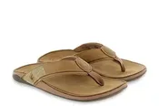 Men’s Olukai Tuahine Toffee Leather Flips