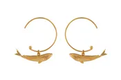 Alex Monroe - Baby Blue Whale Hoop Earrings - Gold