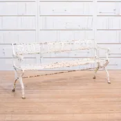 Neoclassical Cast Iron Garden Bench with Ram’s-Head Terminals, in the Style of Karl Friedrich Schinkel