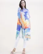 Abstract Seascape Silky Feel Satin Kaftan - MULTICOLOR (OS) (Pack of 6)