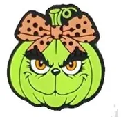 Grinchy Pumpkin Silicone Bead