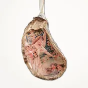 Angel Bearing Gifts • Oyster Shell Ornament