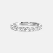 14k White Gold Diamond Halfway Band