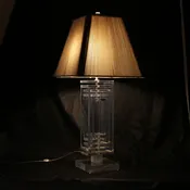 A Signed Les Prismatiques Acrylic Table Lamp Vintage 1970s Lucite 3D Modern RARE Lee Dowdy Antiques