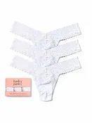 3 Pack Signature Lace® Low Rise Thongs White