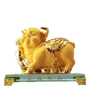 2026 Chinese Zodiac Pig Year Golden Resin Collectible Figurines Table Decor Statue Large