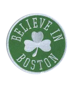 BELIEVE IN BOSTON (White Shamrock) Embroidered Patch