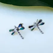 Abalone Dragonfly Studs