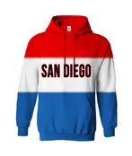 AH 5027 SD, D-2, Red/White/Royal Blue Adult Hoodie