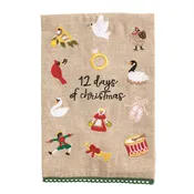 12 Days Of Christmas Embroidery Towel