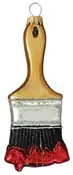 Glass Paint Brush with Red Paint