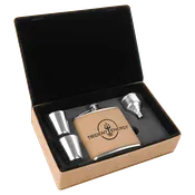 6 oz. Leatherette Flask Gift Box Set