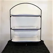 3 Tier w/ 14″ Black Square Plate