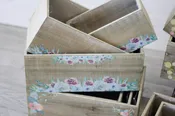 12 Pc Wooden Floral Boxes