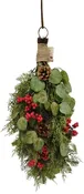 24" Mixed Teardrop Cedar/Eucalyptus/Red Berries