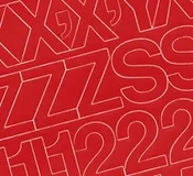 1/2″ Red Medium (Helvetica) Vinyl Letters/Numbers Set