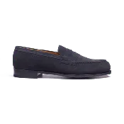 180 Loafer[Men Essential Navy blue suede calfskin]