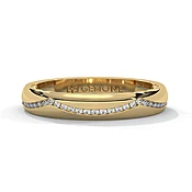 0.16 Ct Lab Diamond Curved Wedding Band Yellow Gold