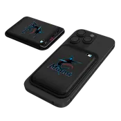 Miami Marlins Linen Black Magnetic Credit Card Wallet