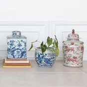 Hand-Painted Porcelain Vintage Reproduction Ginger Jar
